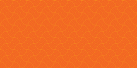 Abstract Overlapping creative diamond circle orange and yellow pattern background with waves texture. geometric digital fabric pattern circles floral and spiral round lapping blue retro background.