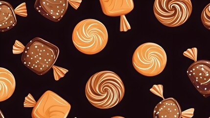 Canvas Print - Assorted Candies in Black Background