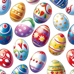 Sticker - Colorful Easter Eggs Seamless Pattern