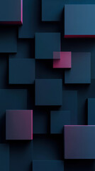 Poster - abstract geometric arrangement of dark blue and purple blocks creating a modern artistic background 