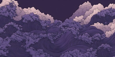 Wall Mural - Abstract Purple Wave Pattern