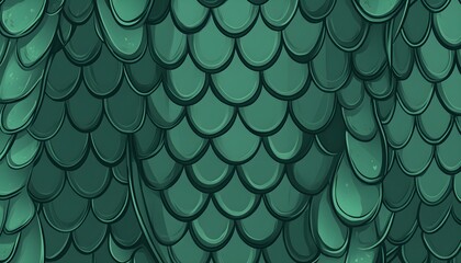 Wall Mural - Green Scale Seamless Pattern