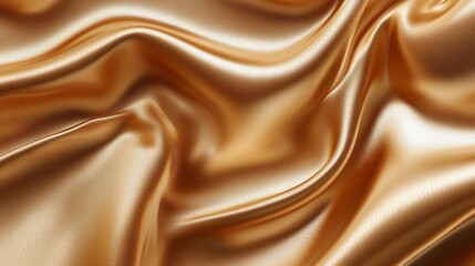 Poster - textured golden fabric draped elegantly, showcasing smooth sheen and luxurious appearance in soft li