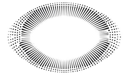 Abstract Black and White Dotted Radial Lines