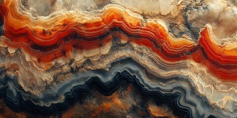 Canvas Print - Abstract Geode Pattern with Rich Natural Colors