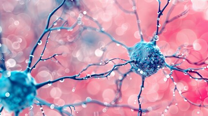 Poster - Abstract Neural Network Microscopic interconnectedness, Brain Cells, Neurons, Synapses