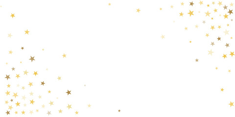 Wall Mural - Gold stars vector background, sparkling Christmas confetti falling isolated corner. Shining flying golden stars glitter backdrop, sparkle border