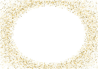 Wall Mural - Christmas, new year blank space card template with abstract golden star shaped scattered confetti background