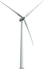 A stock photo of a wind turbine windmill machine on a white background.