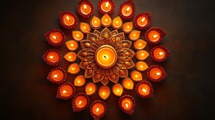 Wall Mural - top view of mandala lamps