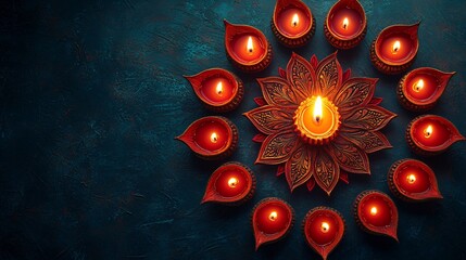 Wall Mural - Diwali banner with mandala