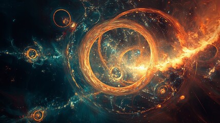 Wall Mural - cosmic rings and nebulae
