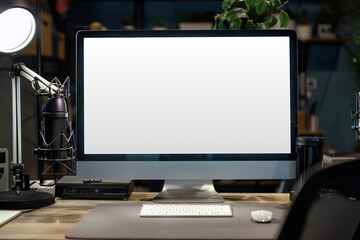 Wall Mural - PNG desktop computer screen mockup, transparent design