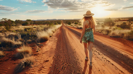 Canvas Print - Woman Australian Outback