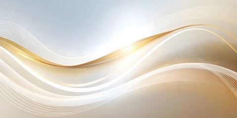 Wall Mural - chic white wave with golden tint on elegant modern design for posters