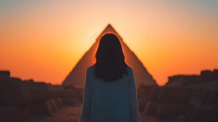 Wall Mural - Woman Egyptian Pyramid