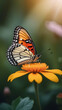 © Galeno - butterfly landing blooming flower showing symbiotic relationship growth nature