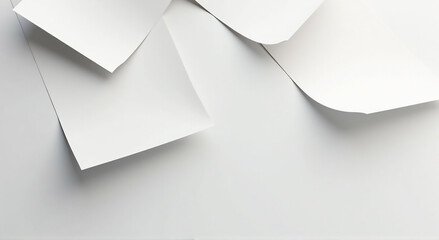 blank white paper on white background