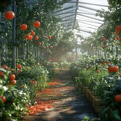 Modern sustainable farming techniques agriculture in green fields picture