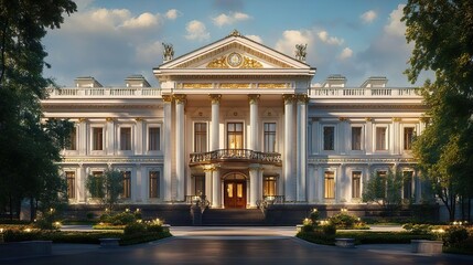 Wall Mural - Stunning royal palace building highlighted in sophisticated and detailed design photographs