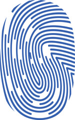 Poster - Blue fingerprint representing individuality and identification through its unique pattern