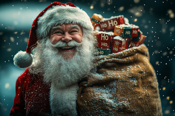 Poster - Santa Claus laughing with a jolly 