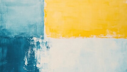 Light blue presentation backdrop featuring a yellow sky card complemented by white sea paintings and a Scandinavian jeans texture on a soft pastel surface