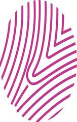 Poster - Pink fingerprint design is swirling inside a circle shape representing individual identification