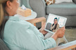 © DavisShared/peopleimages.com - Video call, therapist and woman on tablet for counseling, professional support or online consultation. Mental health, digital app and psychologist with telehealth, medical advice or patient on screen
