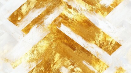 Sticker - Gold Patterned Paint Abstract White Dye Luxurious Boho Stripes Gold Tribal Design White Geometric Zigzag Vivid Paint Geometric Zigzag Pattern Golden Boho Brushstroke Gold Geometric Abstract Light