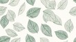 © NeuralNiche - Hand drawn leaf motif linen texture Whimsical garden seamless pattern Modern spring doodle foliage textile for home decor Botanical rustic style green all over print