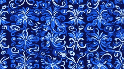 Canvas Print - Abstract seamless pattern in royal blue suitable for wallpapers and backgrounds