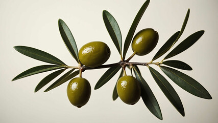 Canvas Print - Olive branch with plain background