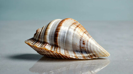 Wall Mural - Simple sea shell on plain background