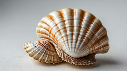 Simple seashell on white background