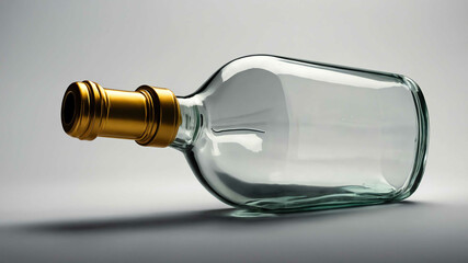 Basic glass bottle with plain background