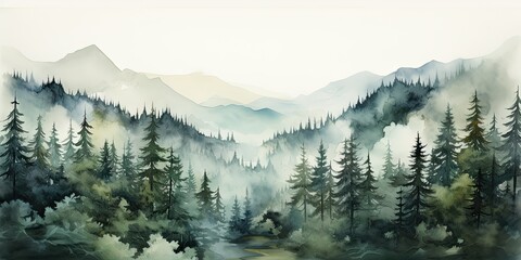 Poster - Misty mountain forest