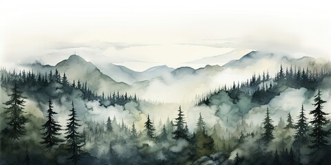 Poster - Misty mountain landscape