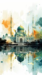 Wall Mural - Mosque reflected in water