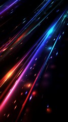 Wall Mural - Abstract colorful light streaks on a dark background.