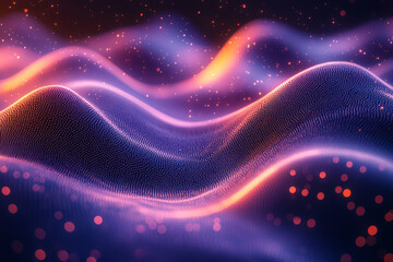 Poster - an abstract digital display where particles move in intricate patterns, creating a captivating visua