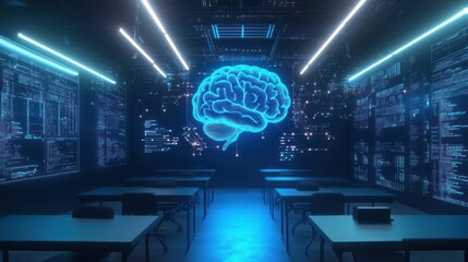 Wall Mural - Artificial Intelligence Classroom