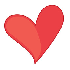 Sticker - Red heart icon Love symbol Vector