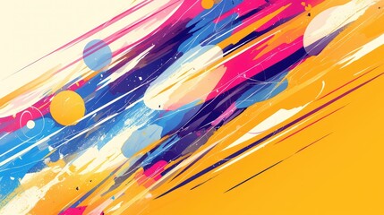Poster - Abstract colorful vector painting with ample space for text