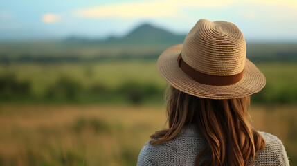 Canvas Print - Woman Serengeti Safari