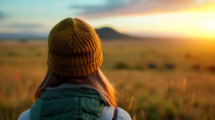 Canvas Print - Woman Serengeti Safari