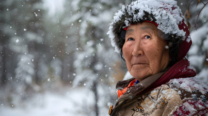 Canvas Print - Woman Siberian Taiga