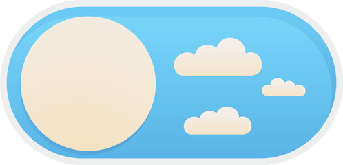 Poster - round button changing from day to night, symbolizing an interface for switching between light and da