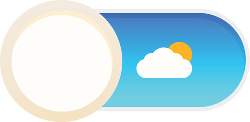 Poster - Round slider is showing a partly cloudy weather condition with a sun partially covered by a cloud