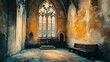 © 대연 김 - Solemn Decay: Textured Oil Painting of a Shabby Medieval Church Interior